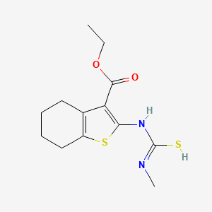 molecular formula C13H18N2O2S2 B7728643 N-(3-ethoxycarbonyl-4,5,6,7-tetrahydro-1-benzothiophen-2-yl)-N'-methylcarbamimidothioic acid 