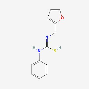 molecular formula C12H12N2OS B7728884 N'-(furan-2-ylmethyl)-N-phenylcarbamimidothioic acid 