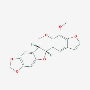 molecular formula C19H14O6 B077291 (1R,13R)-9-Methoxy-7,11,17,19,23-pentaoxahexacyclo[11.10.0.02,10.04,8.014,22.016,20]tricosa-2(10),3,5,8,14,16(20),21-heptaene CAS No. 10338-03-1