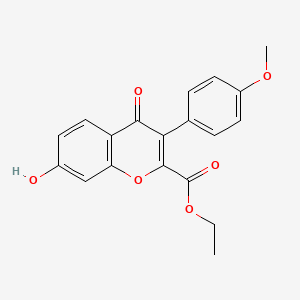 molecular formula C19H16O6 B7729226 ethyl 7-hydroxy-3-(4-methoxyphenyl)-4-oxo-4H-chromene-2-carboxylate 