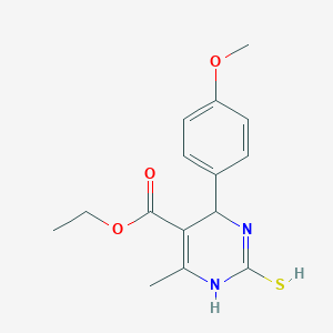 molecular formula C15H18N2O3S B7729278 ethyl 4-(4-methoxyphenyl)-6-methyl-2-sulfanyl-1,4-dihydropyrimidine-5-carboxylate 