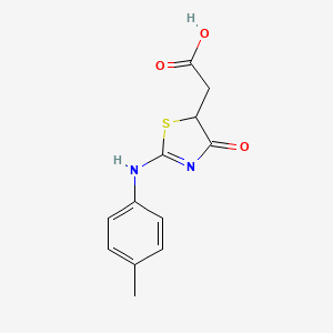 molecular formula C12H12N2O3S B7729414 2-[2-(4-methylanilino)-4-oxo-1,3-thiazol-5-yl]acetic acid 