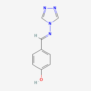 molecular formula C9H8N4O B7729527 4-[(E)-[(4H-1,2,4-TRIAZOL-4-YL)IMINO]METHYL]PHENOL 