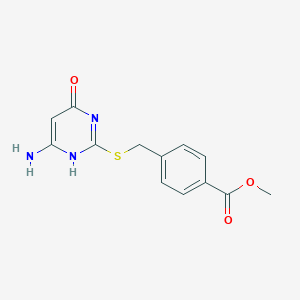molecular formula C13H13N3O3S B7729578 methyl 4-[(6-amino-4-oxo-1H-pyrimidin-2-yl)sulfanylmethyl]benzoate 