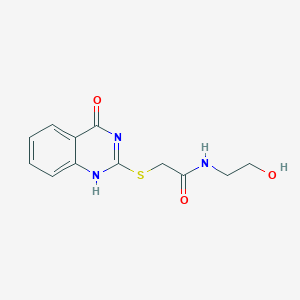 molecular formula C12H13N3O3S B7729715 N-(2-hydroxyethyl)-2-[(4-oxo-1H-quinazolin-2-yl)sulfanyl]acetamide 