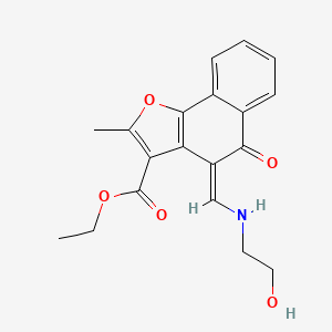 molecular formula C19H19NO5 B7729776 ethyl (4Z)-4-[(2-hydroxyethylamino)methylidene]-2-methyl-5-oxobenzo[g][1]benzofuran-3-carboxylate 