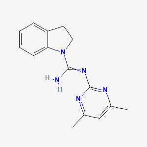 molecular formula C15H17N5 B7731329 N'-(4,6-dimethylpyrimidin-2-yl)-2,3-dihydroindole-1-carboximidamide 