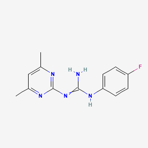 molecular formula C13H14FN5 B7731346 1-(4,6-Dimethylpyrimidin-2-yl)-3-(4-fluorophenyl)guanidine 