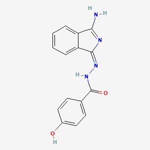 molecular formula C15H12N4O2 B7731784 N-[(E)-(3-aminoisoindol-1-ylidene)amino]-4-hydroxybenzamide 