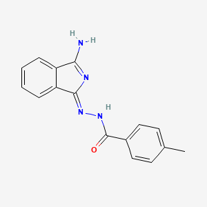 molecular formula C16H14N4O B7731796 N-[(Z)-(3-aminoisoindol-1-ylidene)amino]-4-methylbenzamide 
