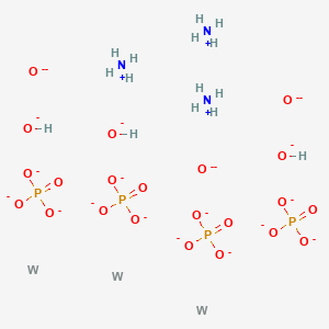 molecular formula H15N3O22P4W3-18 B077321 Ammonium tungsten hydroxide oxide phosphate CAS No. 12704-02-8