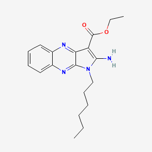 molecular formula C19H24N4O2 B7732108 Ethyl 2-amino-1-hexylpyrrolo[3,2-b]quinoxaline-3-carboxylate 