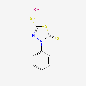 molecular formula C8H5KN2S3 B7732120 potassium;4-phenyl-5-sulfanylidene-1,3,4-thiadiazole-2-thiolate 