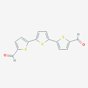 molecular formula C14H8O2S3 B077323 5-[5-(5-Formylthiophen-2-yl)thiophen-2-yl]thiophene-2-carbaldehyde CAS No. 13130-50-2