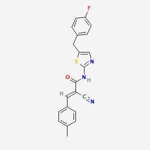 molecular formula C21H16FN3OS B7733708 (2E)-2-cyano-N-[5-(4-fluorobenzyl)-1,3-thiazol-2-yl]-3-(4-methylphenyl)prop-2-enamide 