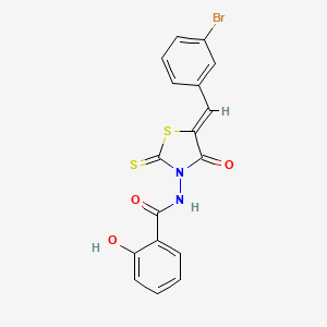 molecular formula C17H11BrN2O3S2 B7733866 N-[(5Z)-5-[(3-bromophenyl)methylidene]-4-oxo-2-sulfanylidene-1,3-thiazolidin-3-yl]-2-hydroxybenzamide 