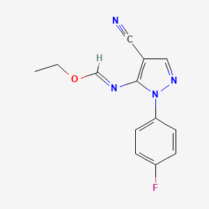 molecular formula C13H11FN4O B7734065 ethyl [4-cyano-1-(4-fluorophenyl)-1H-pyrazol-5-yl]imidoformate 