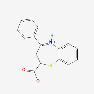 molecular formula C16H13NO2S B7734085 4-Phenyl-2,3-dihydro-1,5-benzothiazepin-5-ium-2-carboxylate 
