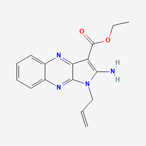 molecular formula C16H16N4O2 B7734099 ethyl 2-amino-1-(prop-2-en-1-yl)-1H-pyrrolo[2,3-b]quinoxaline-3-carboxylate 