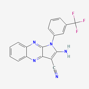 molecular formula C18H10F3N5 B7734106 2-amino-1-[3-(trifluoromethyl)phenyl]-1H-pyrrolo[2,3-b]quinoxaline-3-carbonitrile 