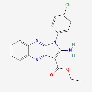 molecular formula C19H15ClN4O2 B7734112 ethyl 2-amino-1-(4-chlorophenyl)-1H-pyrrolo[2,3-b]quinoxaline-3-carboxylate 