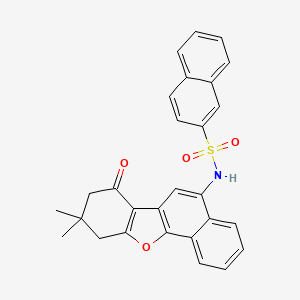 molecular formula C28H23NO4S B7734902 N-(9,9-DIMETHYL-7-OXO-7,8,9,10-TETRAHYDROBENZO[B]NAPHTHO[2,1-D]FURAN-5-YL)-2-NAPHTHALENESULFONAMIDE 