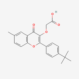 molecular formula C22H22O5 B7735111 2-[2-(4-Tert-butylphenyl)-6-methyl-4-oxochromen-3-yl]oxyacetic acid 