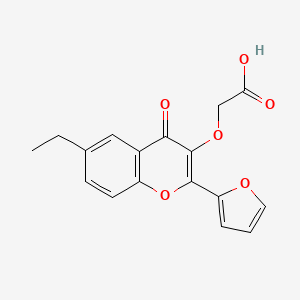 molecular formula C17H14O6 B7735248 2-[6-Ethyl-2-(furan-2-yl)-4-oxochromen-3-yl]oxyacetic acid 