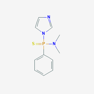 molecular formula C11H14N3PS B077353 P-Imidazol-1-yl-N,N-dimethyl-P-phenyl-phosphinothioic amide CAS No. 13568-03-1