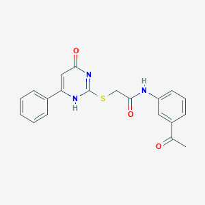 molecular formula C20H17N3O3S B7735469 N-(3-acetylphenyl)-2-[(4-oxo-6-phenyl-1H-pyrimidin-2-yl)sulfanyl]acetamide 