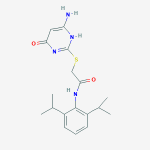 molecular formula C18H24N4O2S B7735545 2-[(6-amino-4-oxo-1H-pyrimidin-2-yl)sulfanyl]-N-[2,6-di(propan-2-yl)phenyl]acetamide 