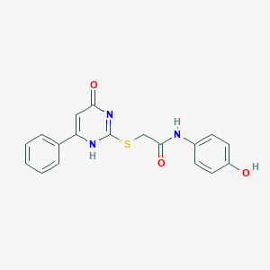 molecular formula C18H15N3O3S B7735559 N-(4-hydroxyphenyl)-2-[(4-oxo-6-phenyl-1H-pyrimidin-2-yl)sulfanyl]acetamide 