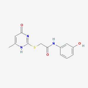 molecular formula C13H13N3O3S B7735567 N-(3-hydroxyphenyl)-2-[(6-methyl-4-oxo-1H-pyrimidin-2-yl)sulfanyl]acetamide 