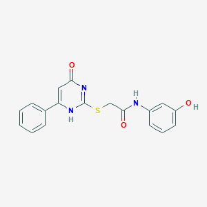 molecular formula C18H15N3O3S B7735582 N-(3-hydroxyphenyl)-2-[(4-oxo-6-phenyl-1H-pyrimidin-2-yl)sulfanyl]acetamide 