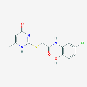 molecular formula C13H12ClN3O3S B7735588 N-(5-chloro-2-hydroxyphenyl)-2-[(6-methyl-4-oxo-1H-pyrimidin-2-yl)sulfanyl]acetamide 
