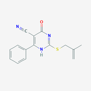 molecular formula C15H13N3OS B7735666 2-(2-methylprop-2-enylsulfanyl)-4-oxo-6-phenyl-1H-pyrimidine-5-carbonitrile 