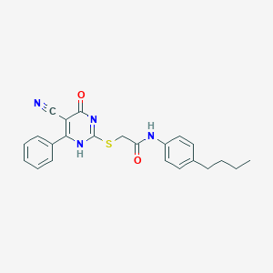 molecular formula C23H22N4O2S B7735808 N-(4-butylphenyl)-2-[(5-cyano-4-oxo-6-phenyl-1H-pyrimidin-2-yl)sulfanyl]acetamide 