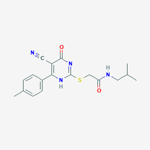 molecular formula C18H20N4O2S B7736064 2-[[5-cyano-6-(4-methylphenyl)-4-oxo-1H-pyrimidin-2-yl]sulfanyl]-N-(2-methylpropyl)acetamide 