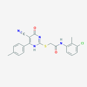 molecular formula C21H17ClN4O2S B7736112 N-(3-chloro-2-methylphenyl)-2-[[5-cyano-6-(4-methylphenyl)-4-oxo-1H-pyrimidin-2-yl]sulfanyl]acetamide 