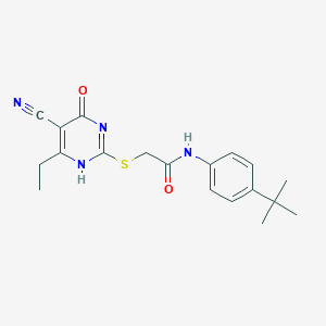 molecular formula C19H22N4O2S B7737110 N-(4-tert-butylphenyl)-2-[(5-cyano-6-ethyl-4-oxo-1H-pyrimidin-2-yl)sulfanyl]acetamide 