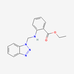 molecular formula C16H16N4O2 B7737541 Ethyl 2-(benzotriazol-1-ylmethylamino)benzoate 