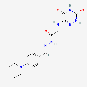 molecular formula C16H21N7O3 B7737846 N'-[(E)-[4-(DIETHYLAMINO)PHENYL]METHYLIDENE]-2-[(3,5-DIOXO-2,3,4,5-TETRAHYDRO-1,2,4-TRIAZIN-6-YL)AMINO]ACETOHYDRAZIDE 