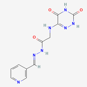 molecular formula C11H11N7O3 B7738136 2-[(3,5-DIOXO-2,3,4,5-TETRAHYDRO-1,2,4-TRIAZIN-6-YL)AMINO]-N'-[(E)-(PYRIDIN-3-YL)METHYLIDENE]ACETOHYDRAZIDE 