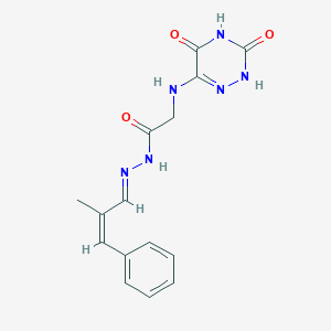 molecular formula C15H16N6O3 B7738151 2-[(3,5-DIOXO-2,3,4,5-TETRAHYDRO-1,2,4-TRIAZIN-6-YL)AMINO]-N'-[(1E,2Z)-2-METHYL-3-PHENYLPROP-2-EN-1-YLIDENE]ACETOHYDRAZIDE 