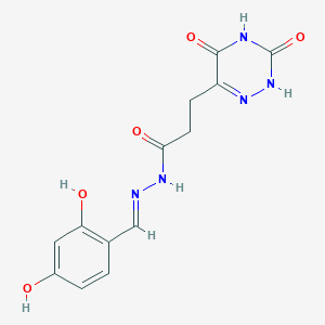 molecular formula C13H13N5O5 B7738963 N'-[(E)-(2,4-DIHYDROXYPHENYL)METHYLIDENE]-3-(3,5-DIOXO-2,3,4,5-TETRAHYDRO-1,2,4-TRIAZIN-6-YL)PROPANEHYDRAZIDE 