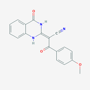 molecular formula C18H13N3O3 B7739105 (2E)-3-(4-methoxyphenyl)-3-oxo-2-(4-oxo-1H-quinazolin-2-ylidene)propanenitrile 