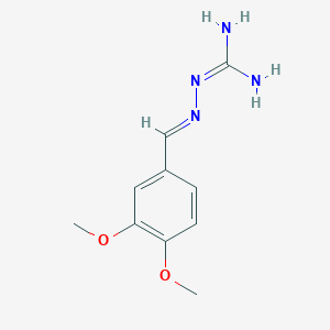 molecular formula C10H14N4O2 B7739605 N-[(E)-[(3,4-DIMETHOXYPHENYL)METHYLIDENE]AMINO]GUANIDINE 