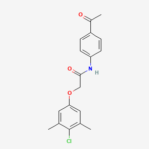 molecular formula C18H18ClNO3 B7739642 N-(4-acetylphenyl)-2-(4-chloro-3,5-dimethylphenoxy)acetamide 