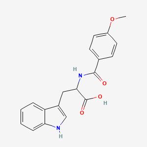 molecular formula C19H18N2O4 B7739770 3-(1H-indol-3-yl)-2-[(4-methoxyphenyl)formamido]propanoicacid 