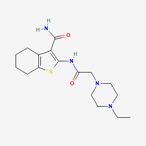 molecular formula C17H26N4O2S B7740064 2-[2-(4-ETHYLPIPERAZIN-1-YL)ACETAMIDO]-4,5,6,7-TETRAHYDRO-1-BENZOTHIOPHENE-3-CARBOXAMIDE 